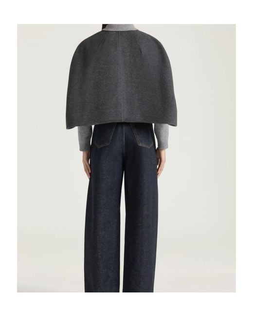 Givenchy Gray Cropped Button-Up Cape