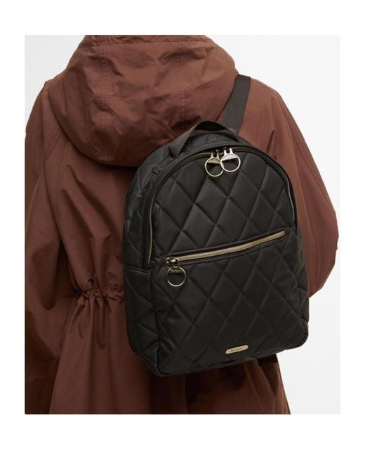 Barbour Black Quilted Backpack