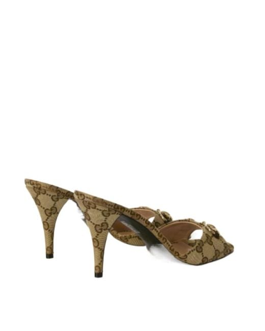 Gucci Natural Horsebit Slide Sandals