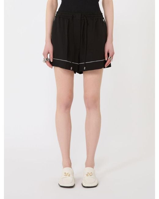 Sportmax Black Crespo Contrast Trim Drawstring Shorts