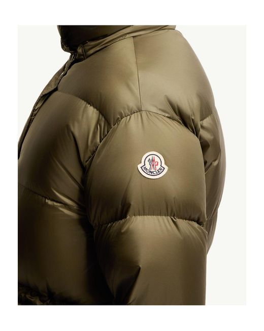 Moncler Green Sesie Hooded Mid-Length Down Jacket