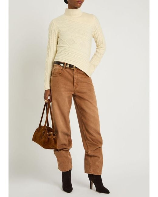 Staud Natural Sidney Cable-Knit Wool-Blend Jumper