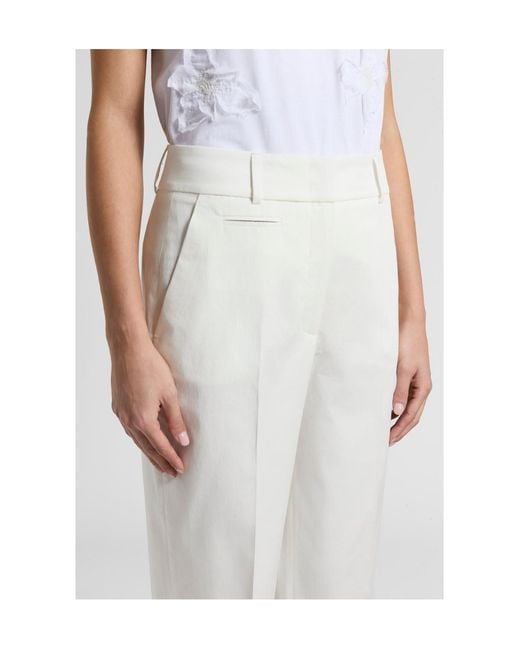 Peserico White Cuffed Trousers