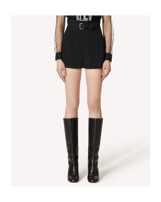 RED Valentino Black Belted Shorts