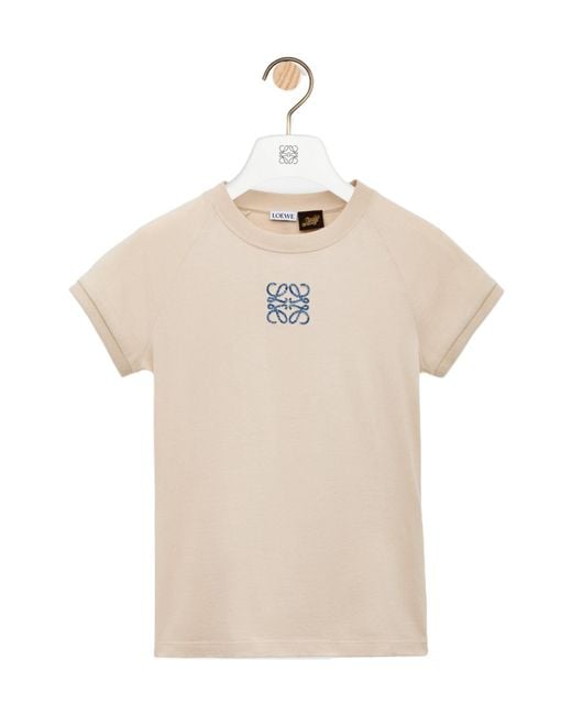 Loewe Natural Anagram Embroidered Small Fit T-Shirt