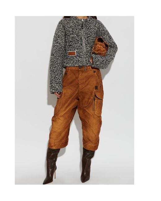 DSquared² Brown Carpenter2 Weathered Suede Pants