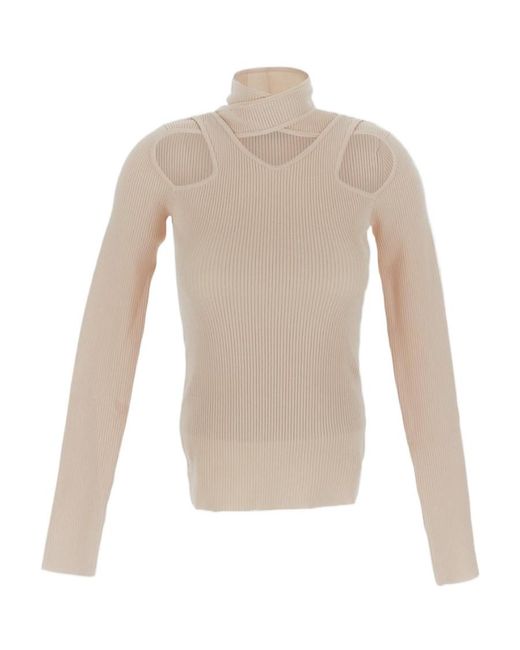 Coperni White Cut-Out Detailed Knit Jumper