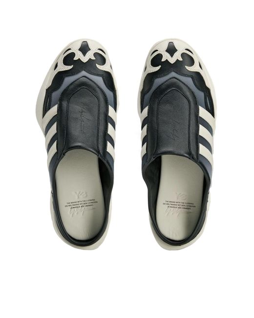 Y-3 White Regu Mules for men