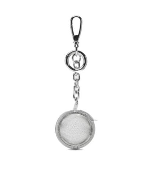Maison Margiela White Metal Tea Infuser Keychain for men