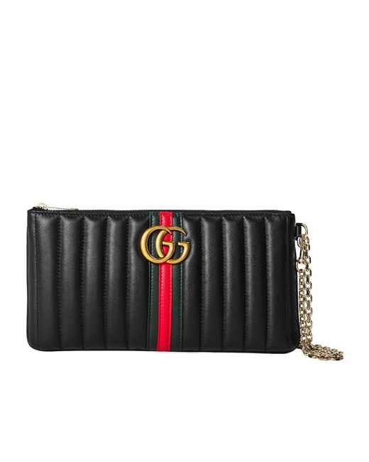 Gucci Black Verticalquilted Clutch