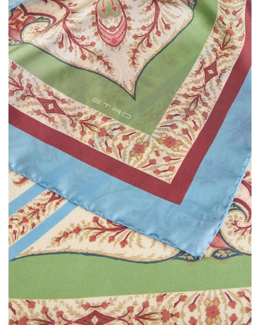 Etro Multicolor Silk Scarf With Placed Print