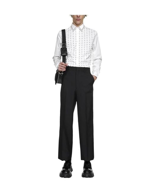 Prada Black Straight-Leg Tailored Trousers for men