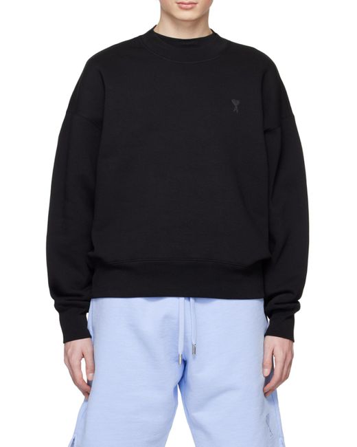 AMI Black Ami De Coeur Crewneck Sweatshirt for men