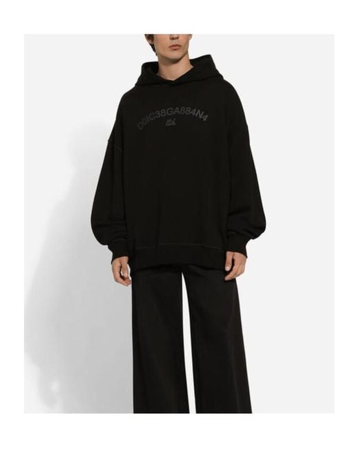 Dolce & Gabbana Black Logo Printed Hoodie for men