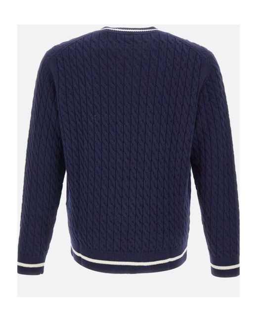 Eleventy Blue Long-Sleeved Wool Sweater for men