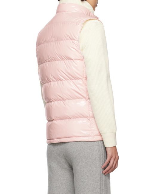 Moncler Pink Logo Patch Zip-Up Gilet
