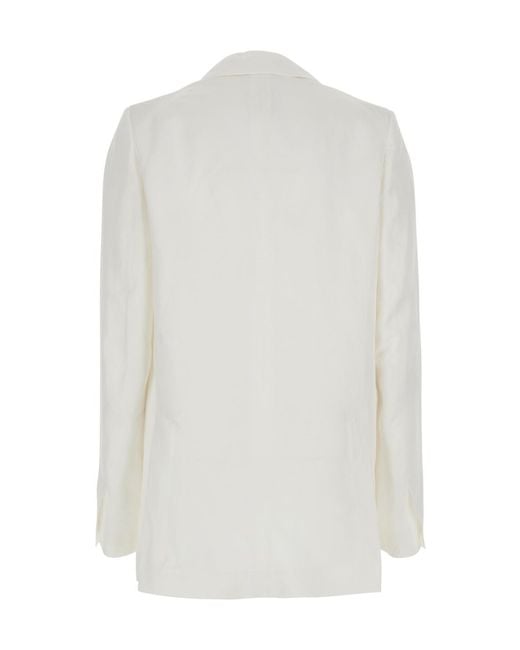 Semicouture White Button-Down Suit Jacket