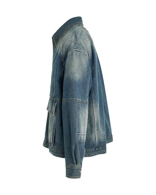 Juun.J Blue Long-Sleeved Denim Jacket for men