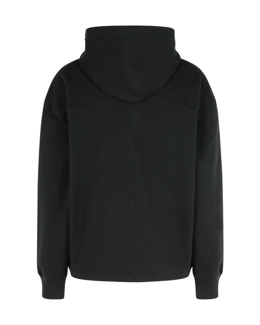 Jil Sander Black Long-Sleeved Zipped Hoodie for men