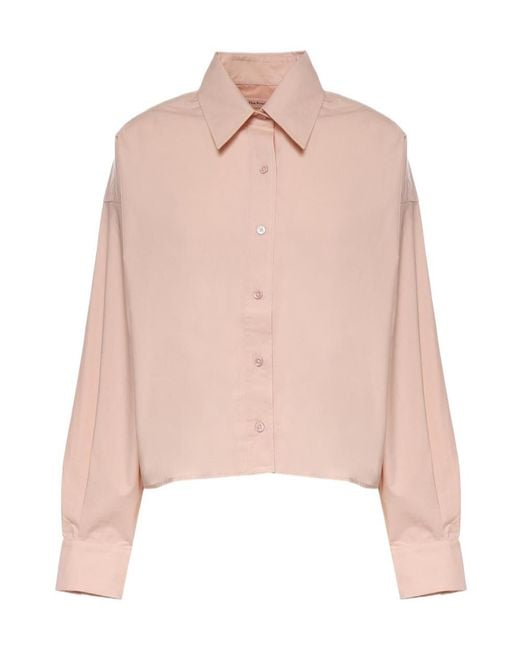 Frankie Shop Pink Arlene Dropped-Shoulder Button-Up Shirt