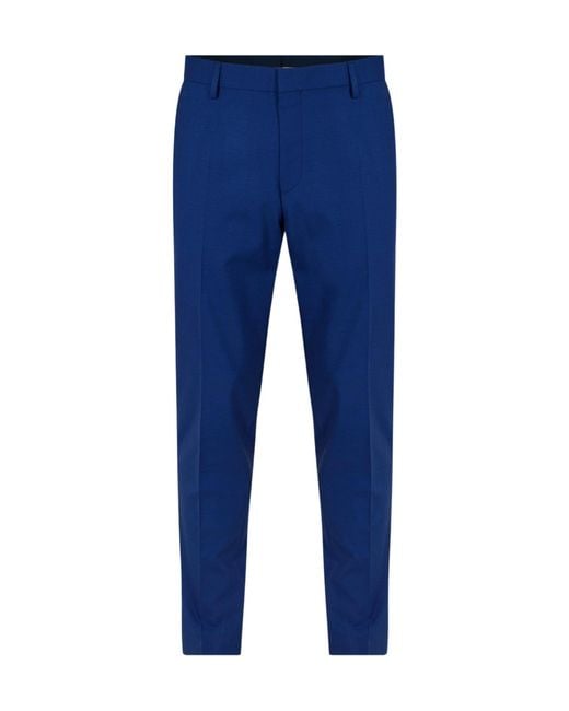 Boss Blue Solid Color Casual Trousers for men
