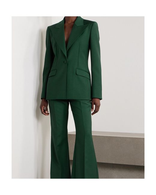 Gabriela Hearst Green Long-Sleeved Suit Jacket