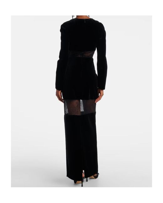 Nina Ricci Black Velvet And Lace Gown