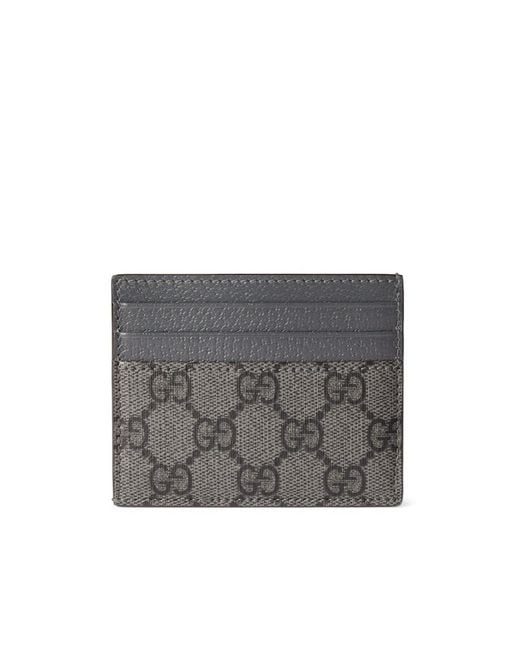 Gucci Gray Ophidia Logo Plaque Card Holder for men