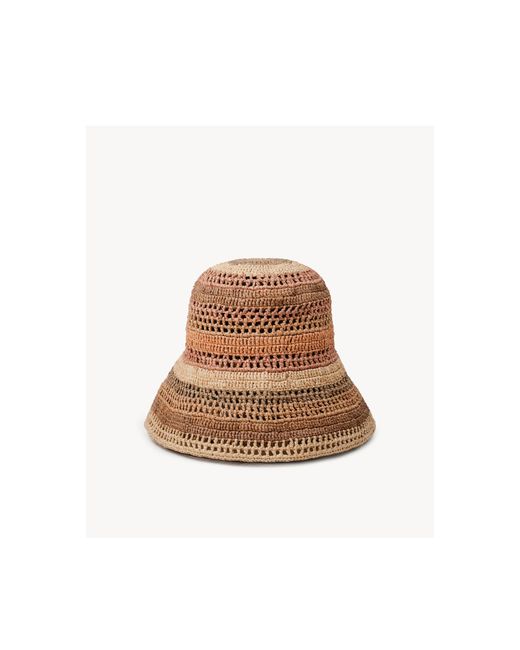Chloé Brown Chloé Sunset Woven Bucket Hat
