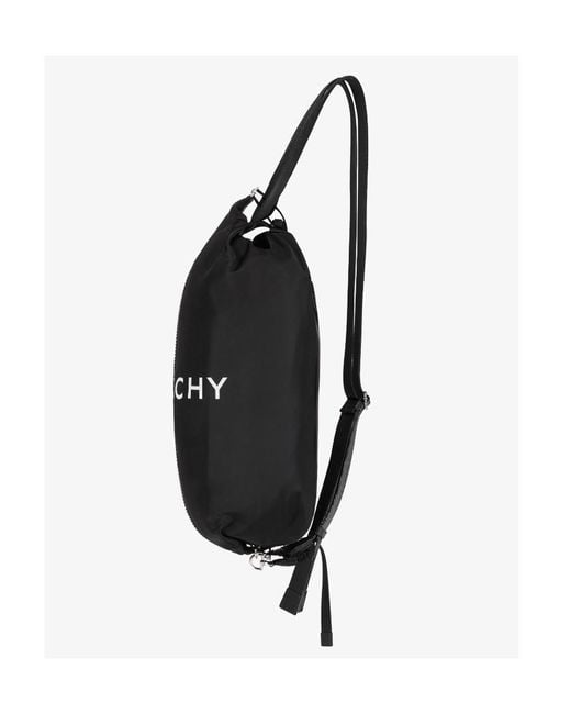 Givenchy Black Logo Printed Zipped Backpack for men