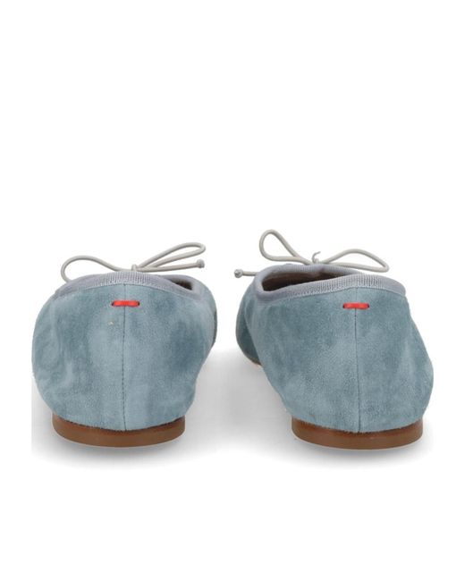 Aeyde Blue Bow Detailed Slip-On Flats