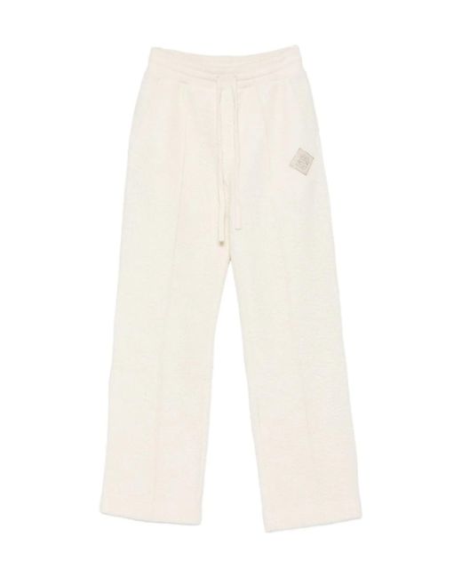 Casablanca White Logo-Patch Drawstring Track Trousers for men
