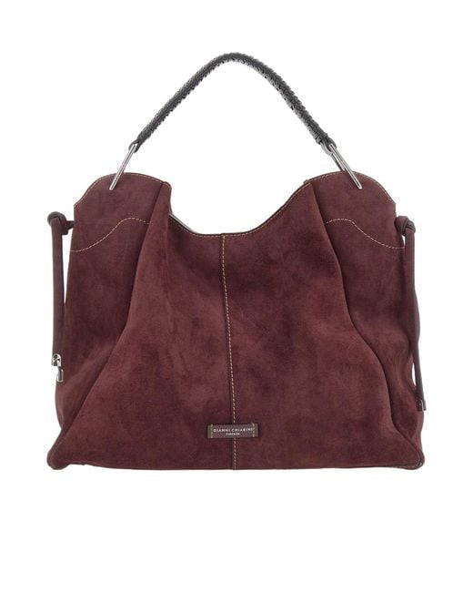 Gianni Chiarini Red Era Stitch-Detail Shoulder Bag