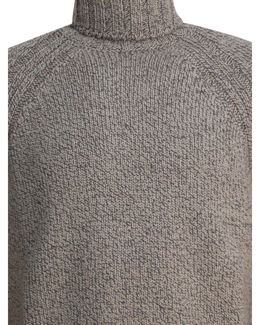 Zegna Gray Turtleneck Knitted Jumper for men