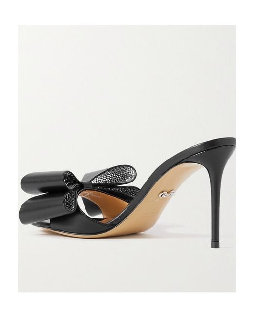 Mach & Mach Black Round-Headed High-Heeled Sandals