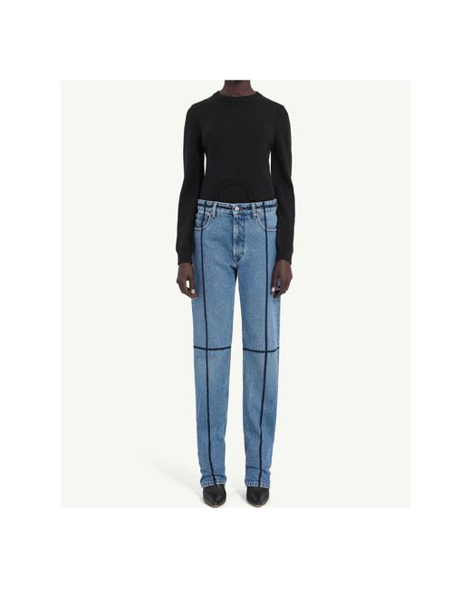 MM6 by Maison Margiela Blue Straight-Leg Jeans