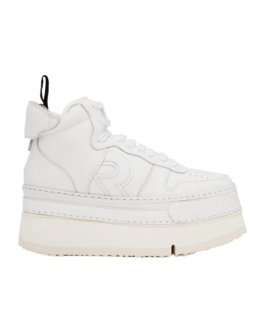 R13 White Chunky Leather Sneakers