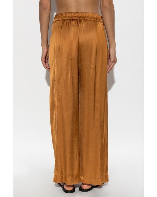 Isabel Marant Brown Wide Leg Pleated Trousers