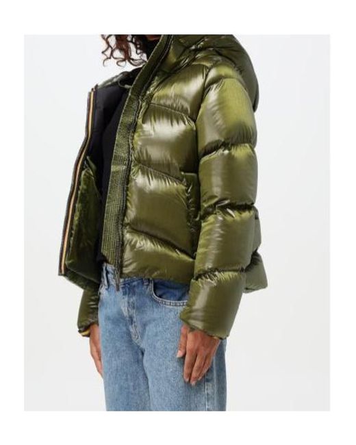 K-Way Green Ninev Crystal Chintz Thermo Heavy Jacket for men