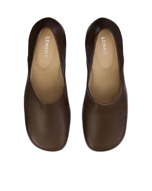 Lemaire Brown Square-Toe Heeled Pumps