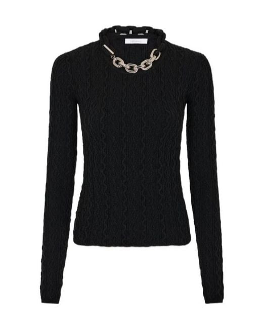 Rabanne Black Rabanne Chain-Detail High Neck Jumper