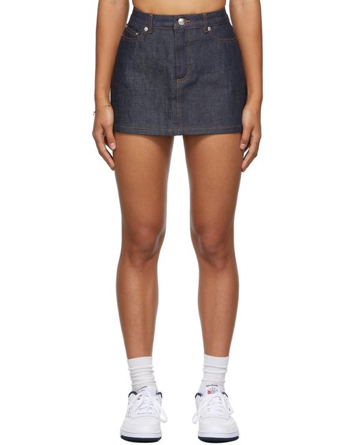 A.P.C. Blue Denim Mini Skirt