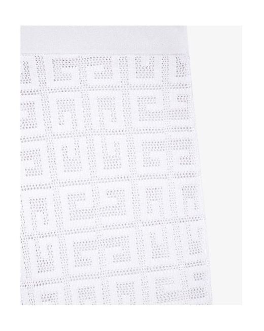 Givenchy White Monogrammed Elastic Waistband Trousers