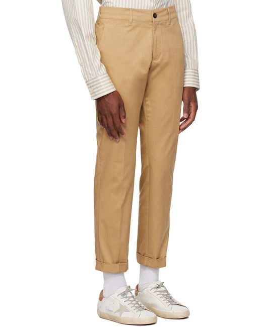 Golden Goose Deluxe Brand Natural Corduroy Straight Leg Trousers for men