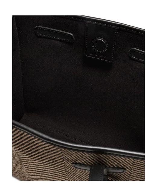 Gianni Chiarini Brown Marcella Herringbone Shopping Bag