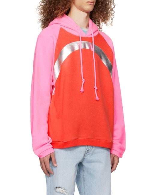 ERL Pink Long Sleeve Drawstring Hoodie