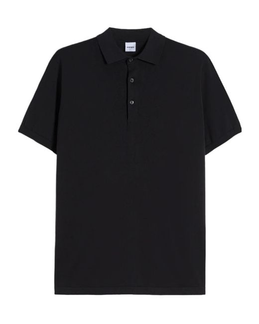 Aspesi Black Button Polo Shirt for men