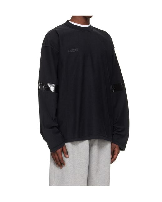 Vetements Black Crew Neck Long-Sleeved T-Shirt
