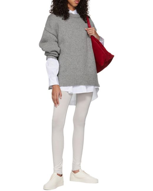 The Row White Logo Long-Sleeved Shirt