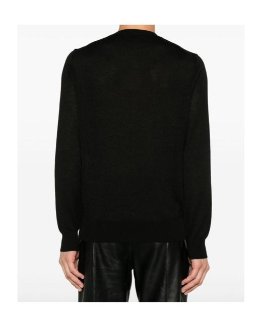 McQueen Black Skull Embroidered Knitted Jumper for men